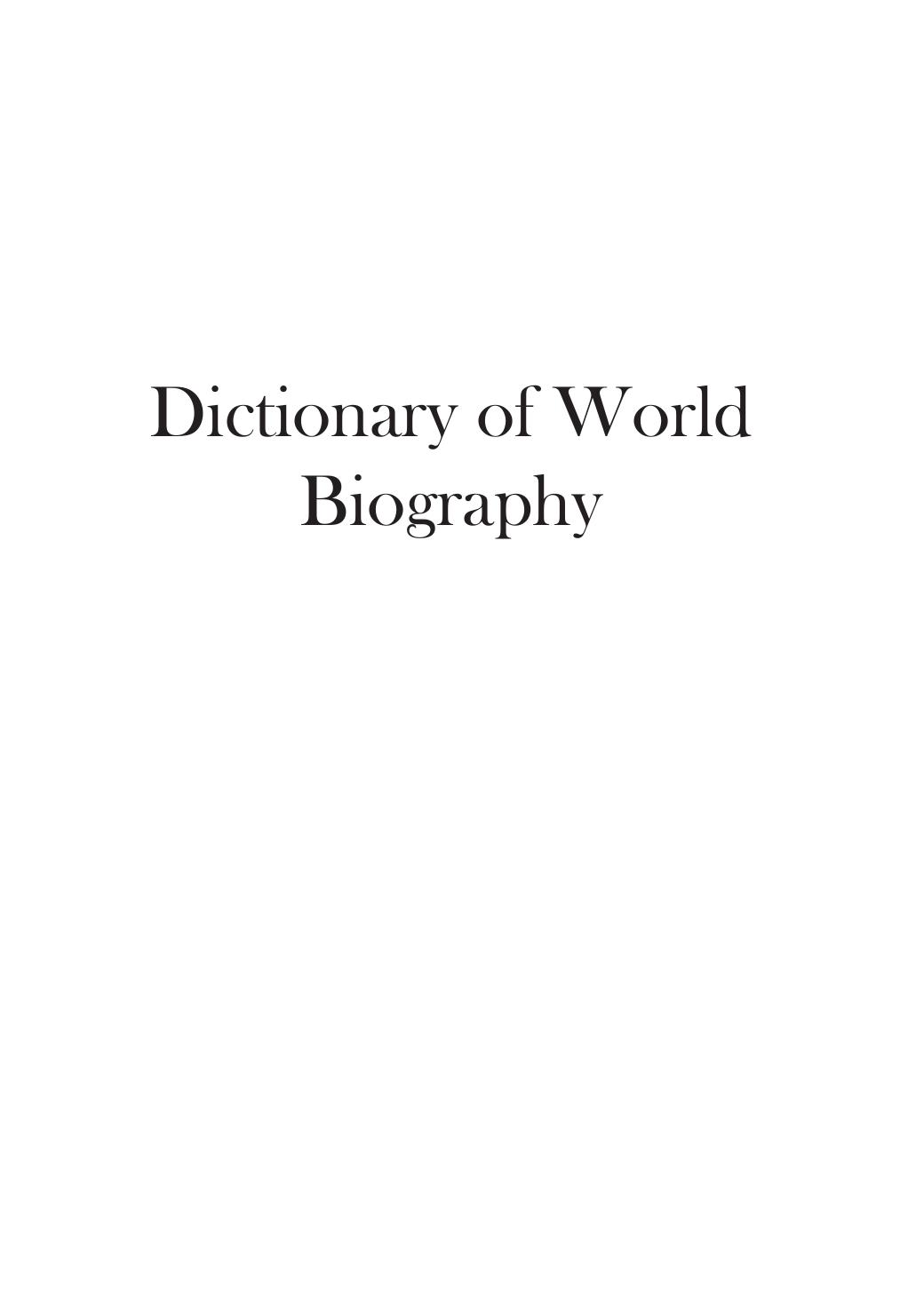 Dictionary Of World Biography